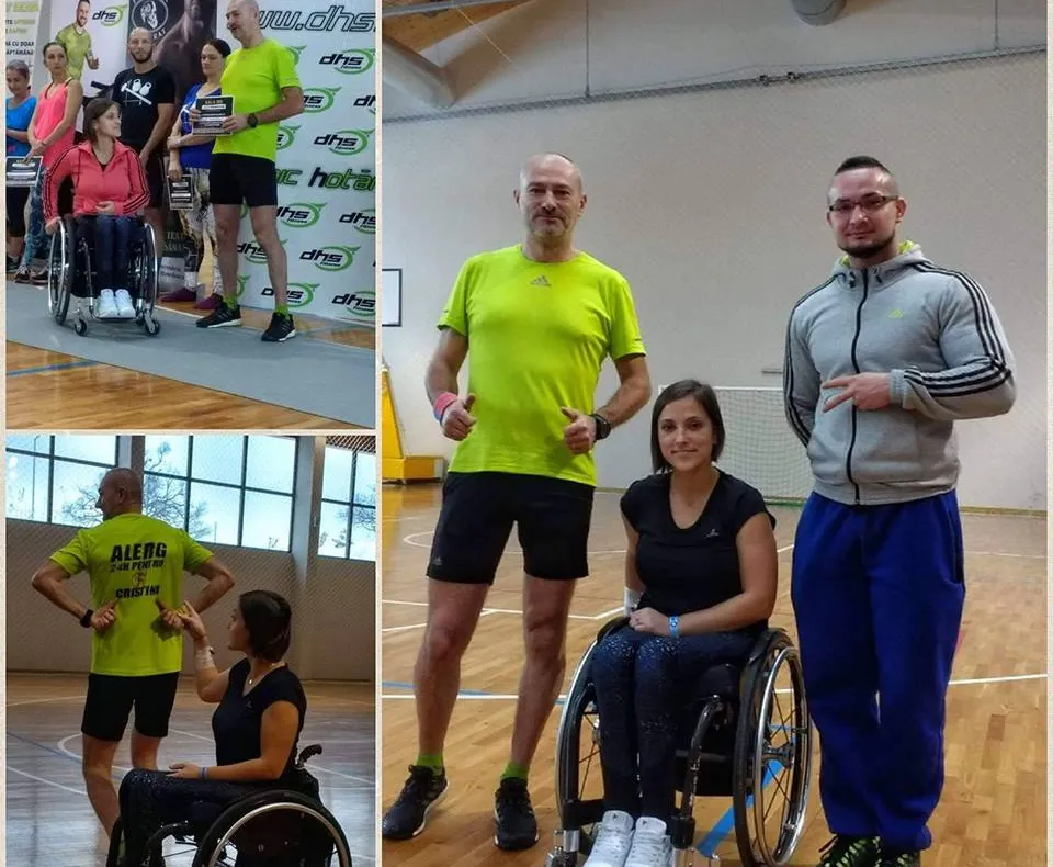 Maratonistul Aris Necula aleargă, timp de 24 de ore, pentru Cristina, singura tenismenă din Campionatul Național Paralimpic