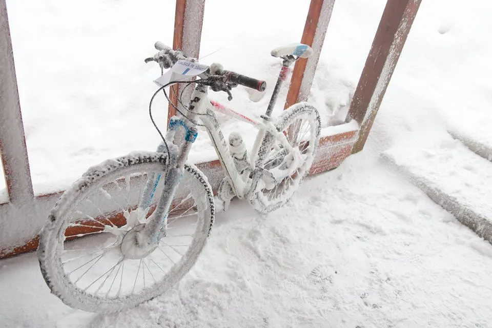 Zeci de sportivi au pedalat pe zăpadă