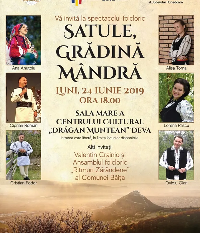 Cele mai frumoase cântece populare din Ardeal, pe scena Centrului Cultural din Deva