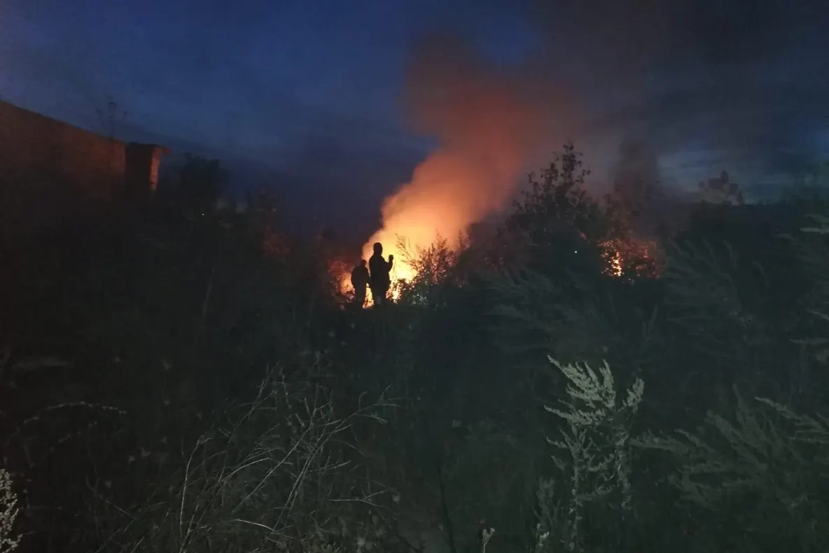 Incendiu de vegetație uscată în zona fostului combinat siderurgic de la Hunedoara
