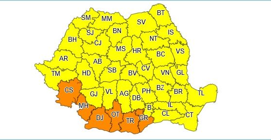 Veste proastă de la meteorologi. Cod galben de vreme rea, până miercuri seară