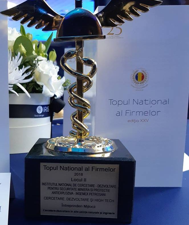 INSEMEX Petroșani, în topul firmelor. Institutul de cercetare din Petroșani, laureatul galei Topul Național al Firmelor
