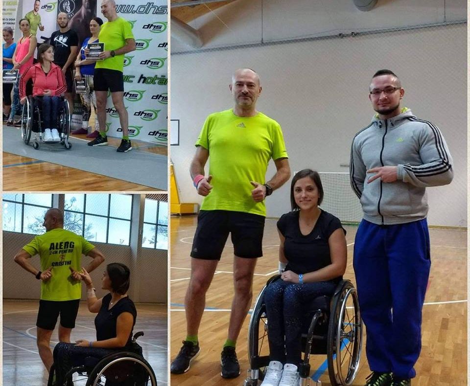 Maratonistul Aris Necula aleargă, timp de 24 de ore, pentru Cristina, singura tenismenă din Campionatul Național Paralimpic
