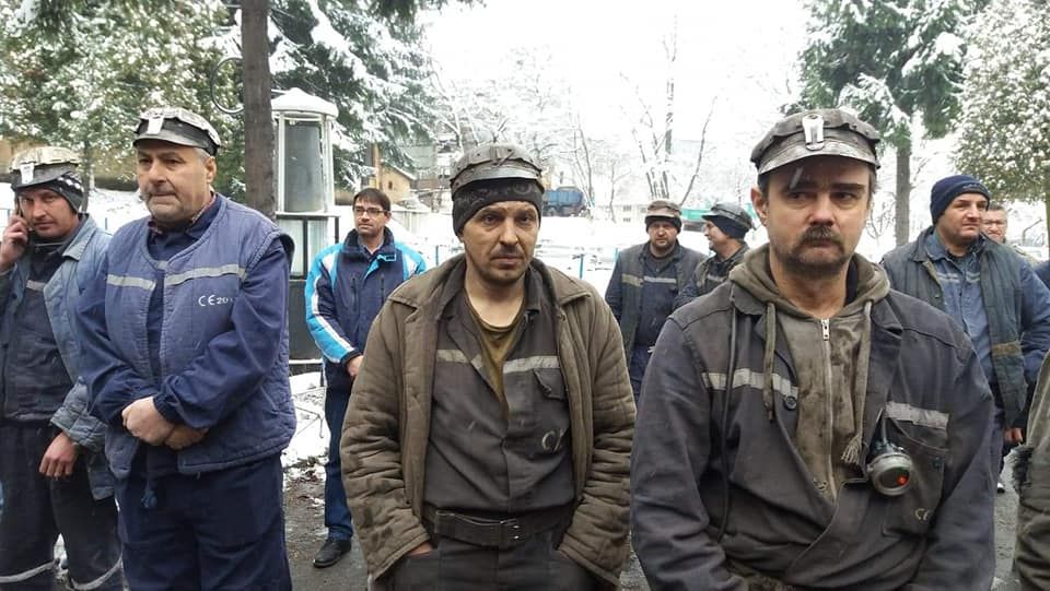 Plachetă de marmură la Mina Lonea pentru a marca cei 145 de exploatare