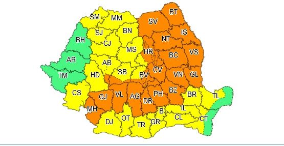Hunedoara, sub o nouă avertizare Cod galben