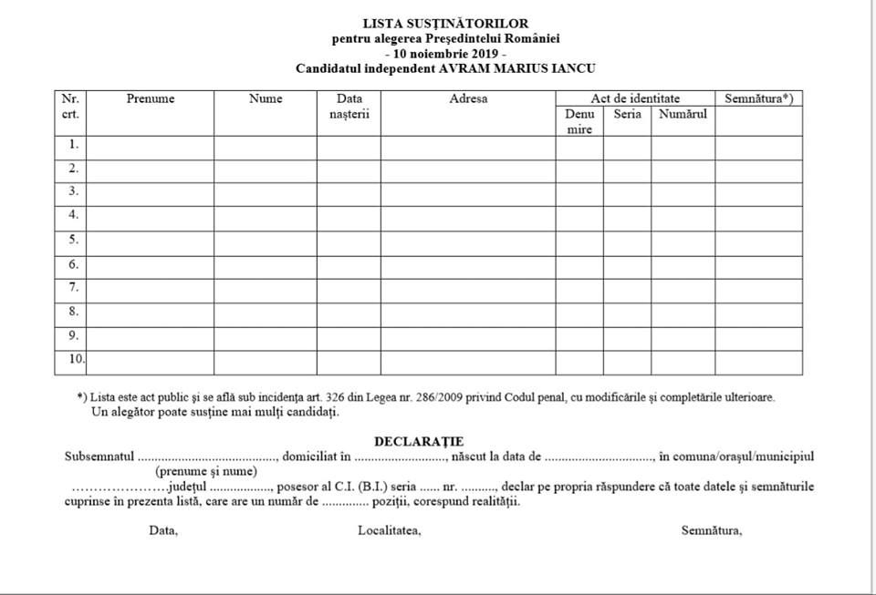 Avram Iancu vrea să candideze la alegerile prezindențiale