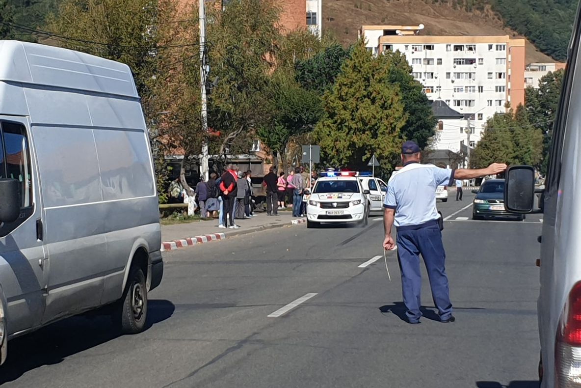 Mașina Poliției Rutiere, implicată într-un accident de circulație