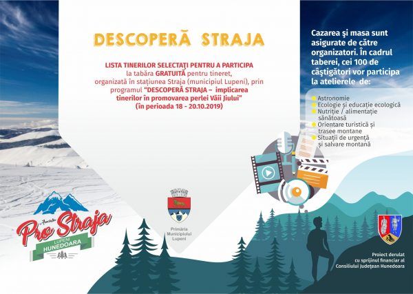 100 de tineri din Valea Jiului vor descoperi muntele