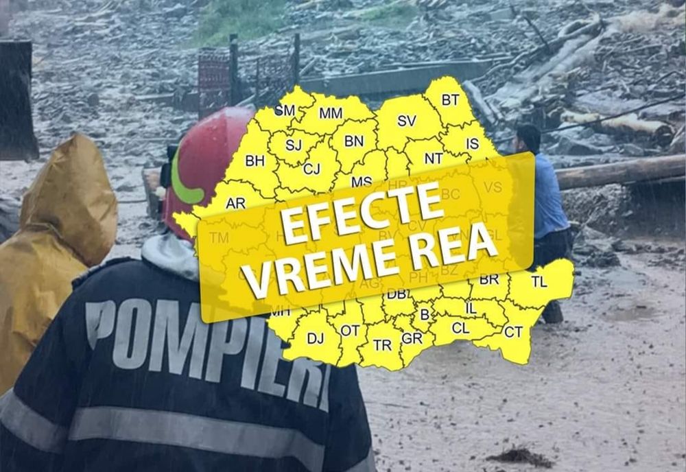 Beciuri inundate şi copaci căzuţi pe două drumuri judeţene, noaptea trecută