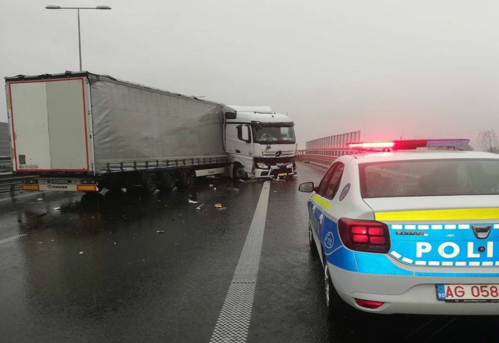 Accident în lanț pe autostradă între Timișoara și Deva