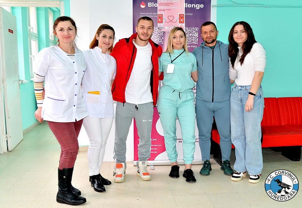 Jucătorii echipei FC Corvinul 1921 Hunedoara s-au implicat in proiectul “Donează sange, fii erou”