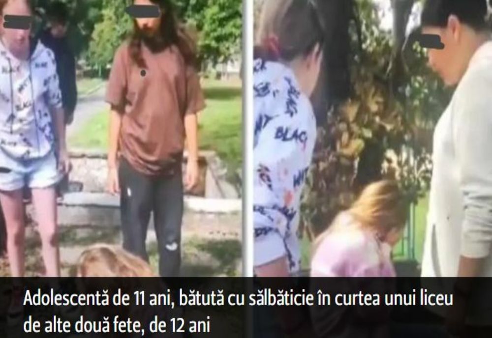 Adolescentă de 11 ani, bătută cu sălbăticie în curtea unui liceu de alte două fete, de 12 ani. NIMENI nu a intervenit - VIDEO