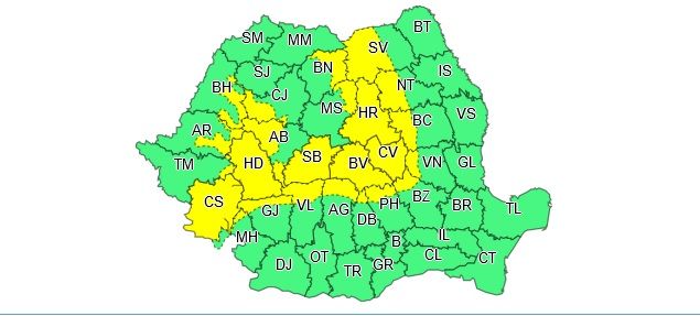 Avertizare de la meteorologi: ninsori și viscol. Județul Hunedoara, sub cod galben