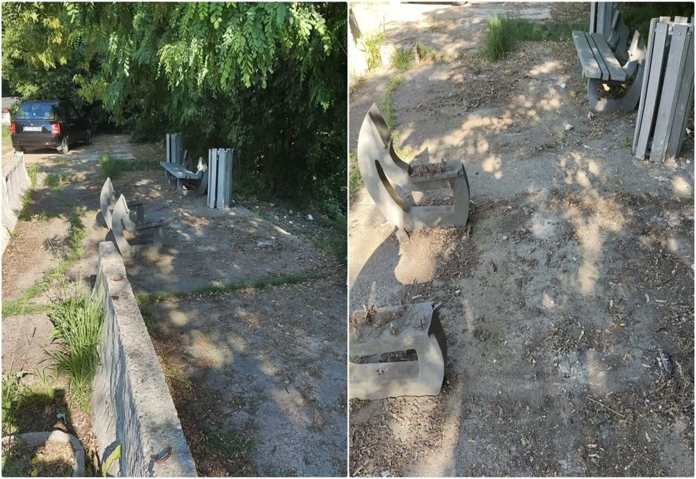 Poftim civilizație: se fură băncile și mesele din parcări