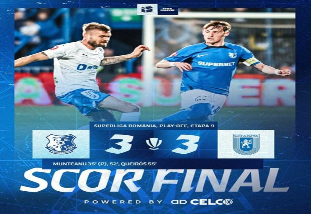 Remiză spectaculoasă între Farul şi Universitatea Craiova (3-3), în Superligă