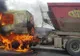 FOTO| Camion în flăcări pe DN 66, între Călan şi Haţeg