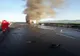 Un camion încărcat cu alimente şi băuturi alcoolice a luat foc pe Autostrada A1 între Simeria Veche şi Orăştie