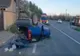 Mașină răsturnată pe o șosea din județul Hunedoara